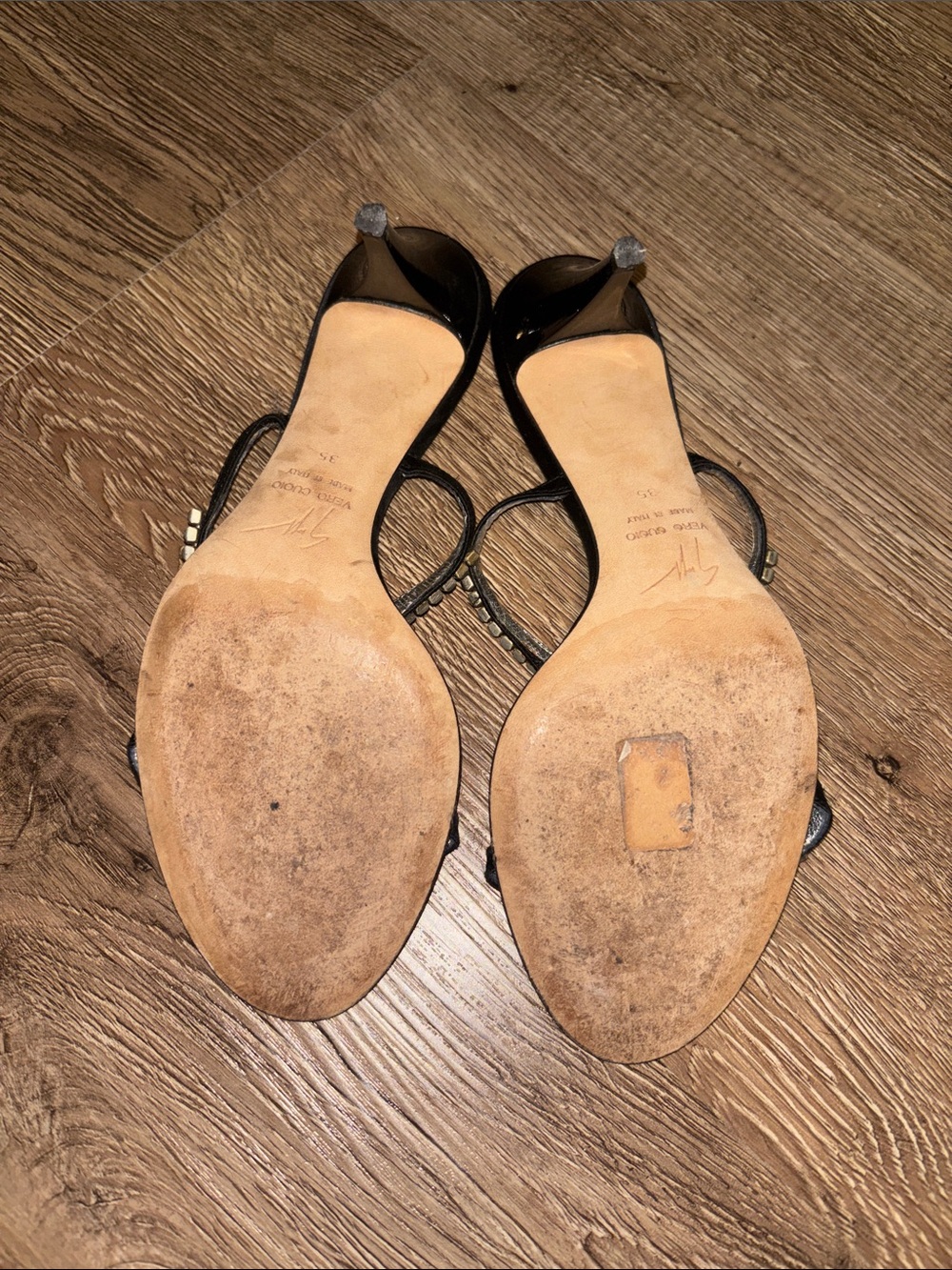 Giuseppe Zanotti Black Rhinestone Strappy Kitten Heel Slides - Picture 3 of 10